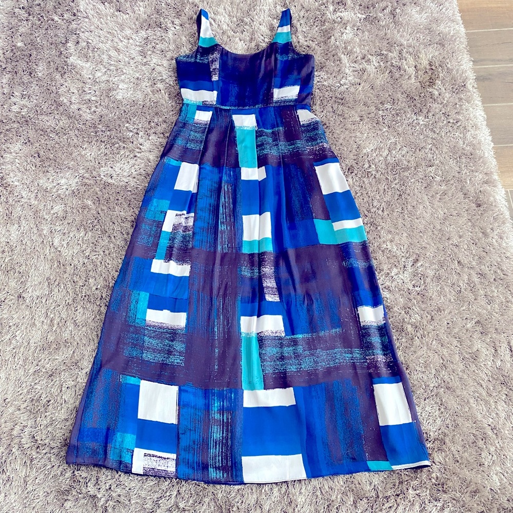 Ann Taylor Blue and White Maxi Dress
